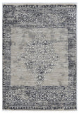 4' X 6' Charcoal and Gray Medallion Area Rug