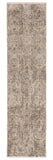 8' Sand And Charcoal Abstract Distressed Runner Rug