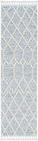 8' Gray and Ivory Abstract Runner Rug