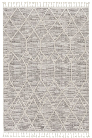 5' X 8' Gray and Ivory Abstract Area Rug