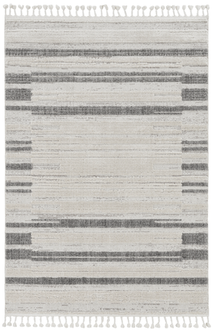 8' Gray And Ivory Abstract Runner Rug