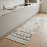 8' Gray And Ivory Abstract Runner Rug