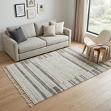 5' X 8' Gray and Ivory Abstract Area Rug