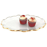 10" Clear And Gold Glass Platter