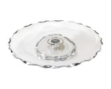 13" Clear And Silver Round Glass Hand Finished Lazy Susan