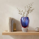 6" Clear And Purple Crystal Glass Table Vase