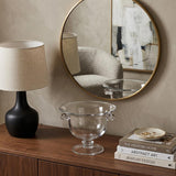 11" Clear Mouth  Blown Crystal Round Pedestal Centerpiece Bowl