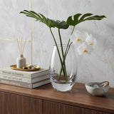 8" Clear Oval Crystal Glass Table Vase