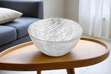 11" Clear and Silver Handcrafted Glass Round Salad Serve Bowl