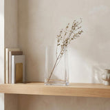 10" Clear Crystal Glass Rectangular Table Vase