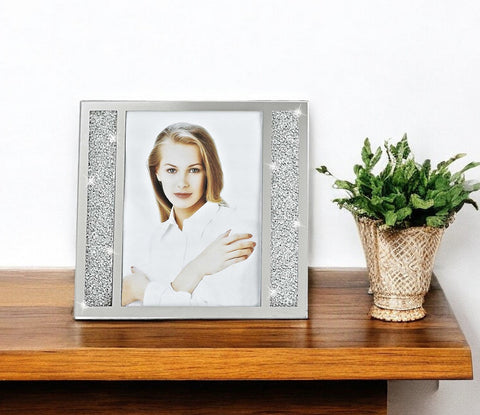 5" x 7" Silver Crystal Tabletop Picture Frame