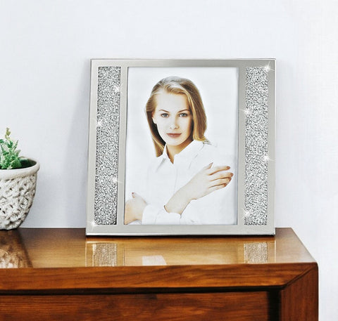 Multiple Sizes Silver Crystal Tabletop Picture Frame