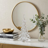 10" Mouth Blown Clear Glass Christmas Tree Sculpture
