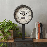 16" Black Metal Table Clock