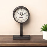 16" Black Metal Table Clock