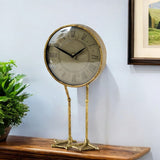15" Gold Crystal Table Clock