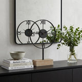18" Black Metal Table Clock