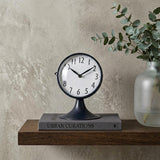 Blue Metal Glass Dome Desk   Table Clock