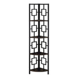 62" Espresso Metal Corner Bookcase