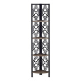 Taupe Metal Four Tier Corner Bookcase