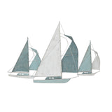 Sailboat Metal Centerpiece  In Distressed Finish
