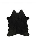 4' X 5' Black Faux Cowhide Washable Area Rug