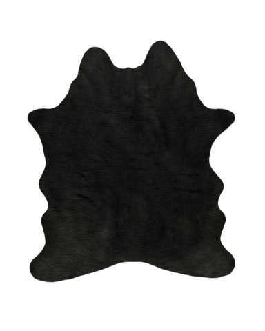 5' X 8' Black Shag Hand Knotted Area Rug