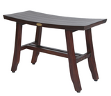 24" Dark Brown Solid Teak Wood Shower Bench