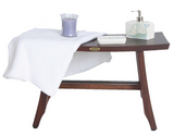 24" Dark Brown Solid Teak Wood Shower Bench