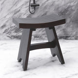 18" Dark Brown Teak Rectangular Shower Bench