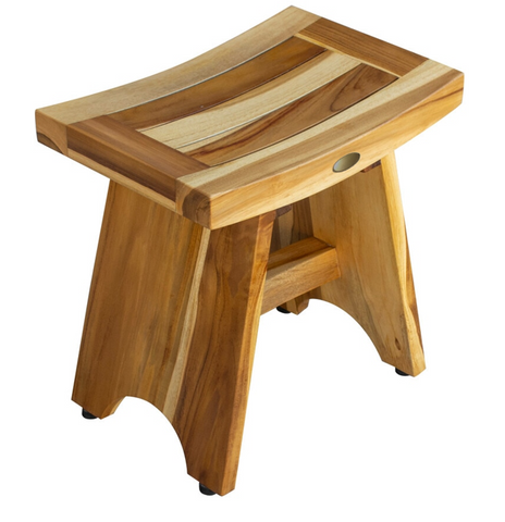 18" Natural Teak Rectangular Shower Bench