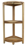 33" Natural Teak Corner Shower Bench With Shelf