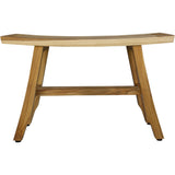 28" Natural Teak Rectangular Shower Bench