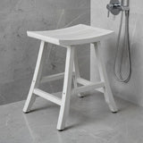 24" X 20" White Teak Square Shower Bench