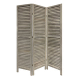 67" Gray Folding Three Panel Screen Room Divider