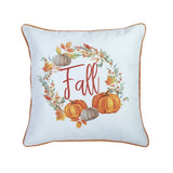 Set of Four 18" Brown Orange And White Fabric Throw Pillow Covers