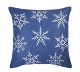 Set Of Two Blue 18" Holiday Snowflakes Throw Pillow Covers