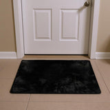 3' X 5' Black Faux Fur Area Rug