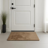 3' X 5' Taupe Shag Hand Knotted Area Rug