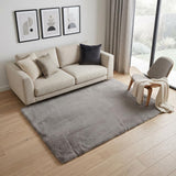 5' X 8' Gray Faux Fur Washable Area Rug