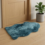2' X 3' Teal New Zealand Natural Sheepskin Rug