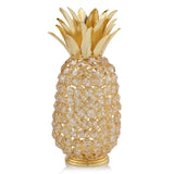11" Gold Faux Crystal And Faux Gold Decorative Pineapple Tabletop Sculpture