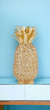 11" Gold Faux Crystal And Faux Gold Decorative Pineapple Tabletop Sculpture