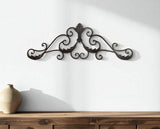 11" X 32" Brown Metal Rustic Scroll Hanging Dimensional Sculpture