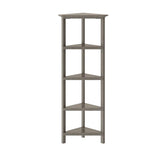 Gray Solid Wood Corner Bookcase