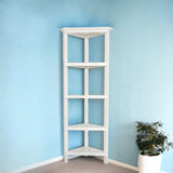 White Solid Wood Corner Bookcase
