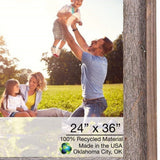 24" x 36" Gray Solid Wood Hanging Picture Frame
