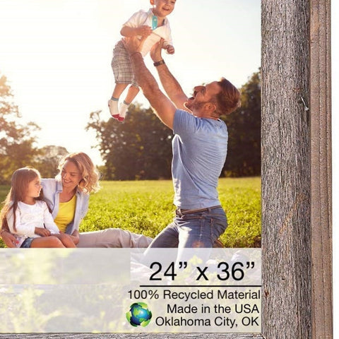 24" x 36" Gray Solid Wood Hanging Picture Frame
