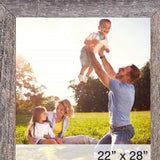22" x 28" Gray Solid Wood Hanging Picture Frame