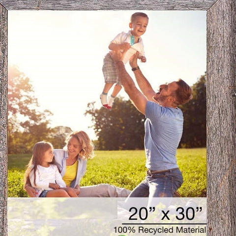 20" x 30" Gray Solid Wood Hanging Picture Frame